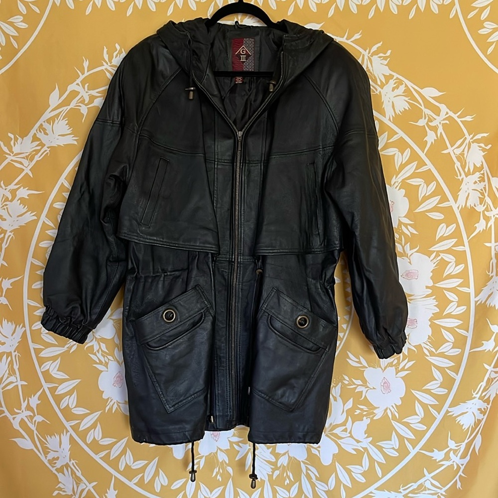 Genuine leather black coat. Perfect condition. Medium